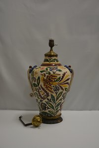 Állólámpa (bozsik váza átalakítva, égőfoglalattal és egy réz lámpatartozékkal)